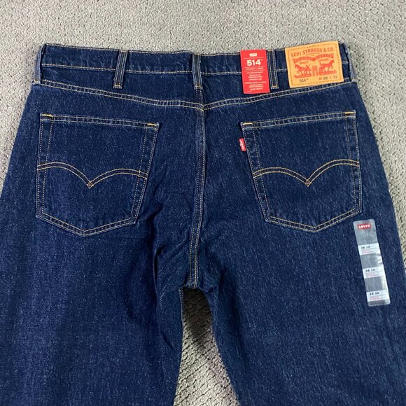 NWT Levi's 514 Straight Leg Jeans Men's 38 x 32 Regular Fit Blue Stretch - Picture 4 of 16